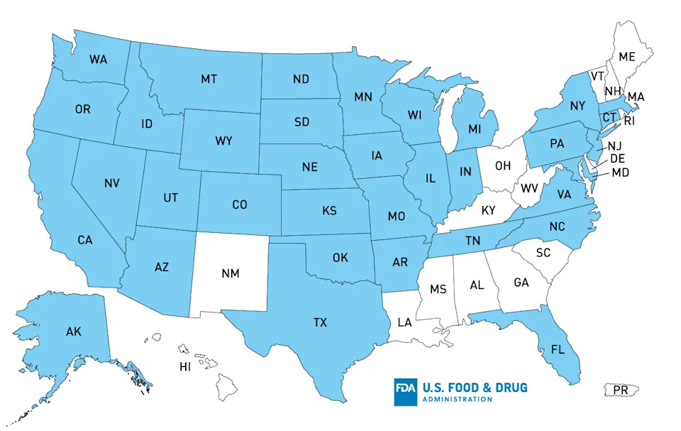 Map of U.S. distribution of recalled cucumbers. / Credit: Food and Drug Administration Map of U.S. distribution of recalled cucumbers. / Credit: Food and Drug Administration